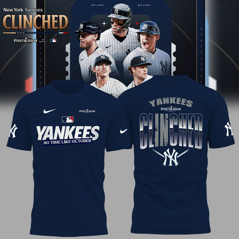Limited Edition NYY Postseason 2026 Clinched T-shirt | ZQ89