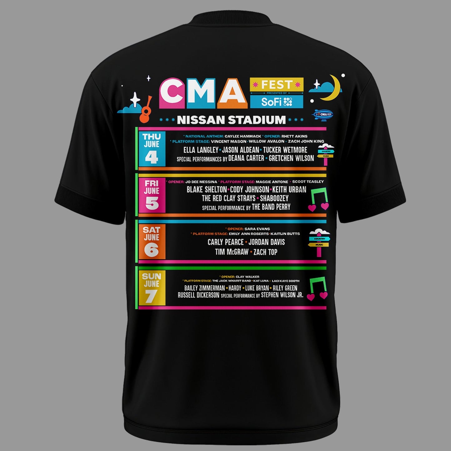 Limited Edition CMA FEST Black Tshirt 2026 | OC49
