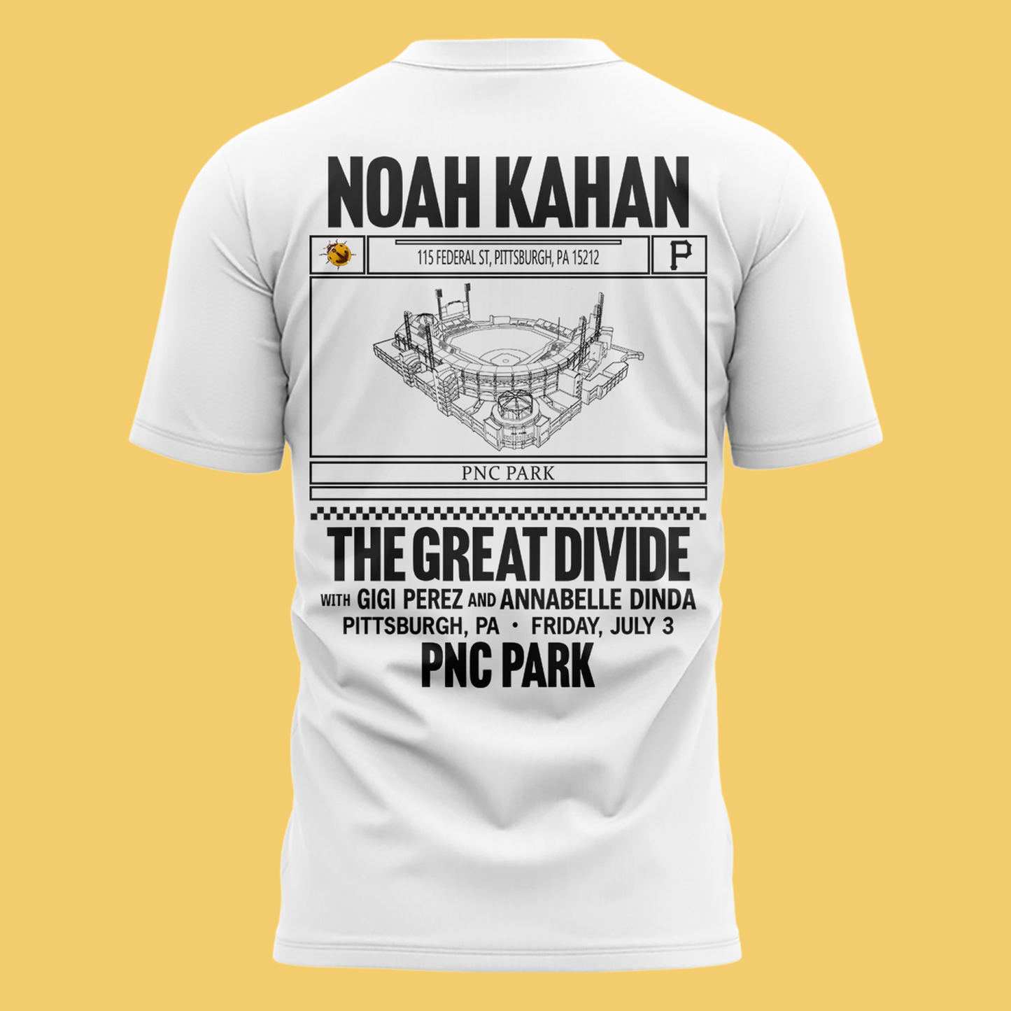 Limited Edition Pittsburgh Pirates x Noah Kahan White Tshirt 2026 | SN45
