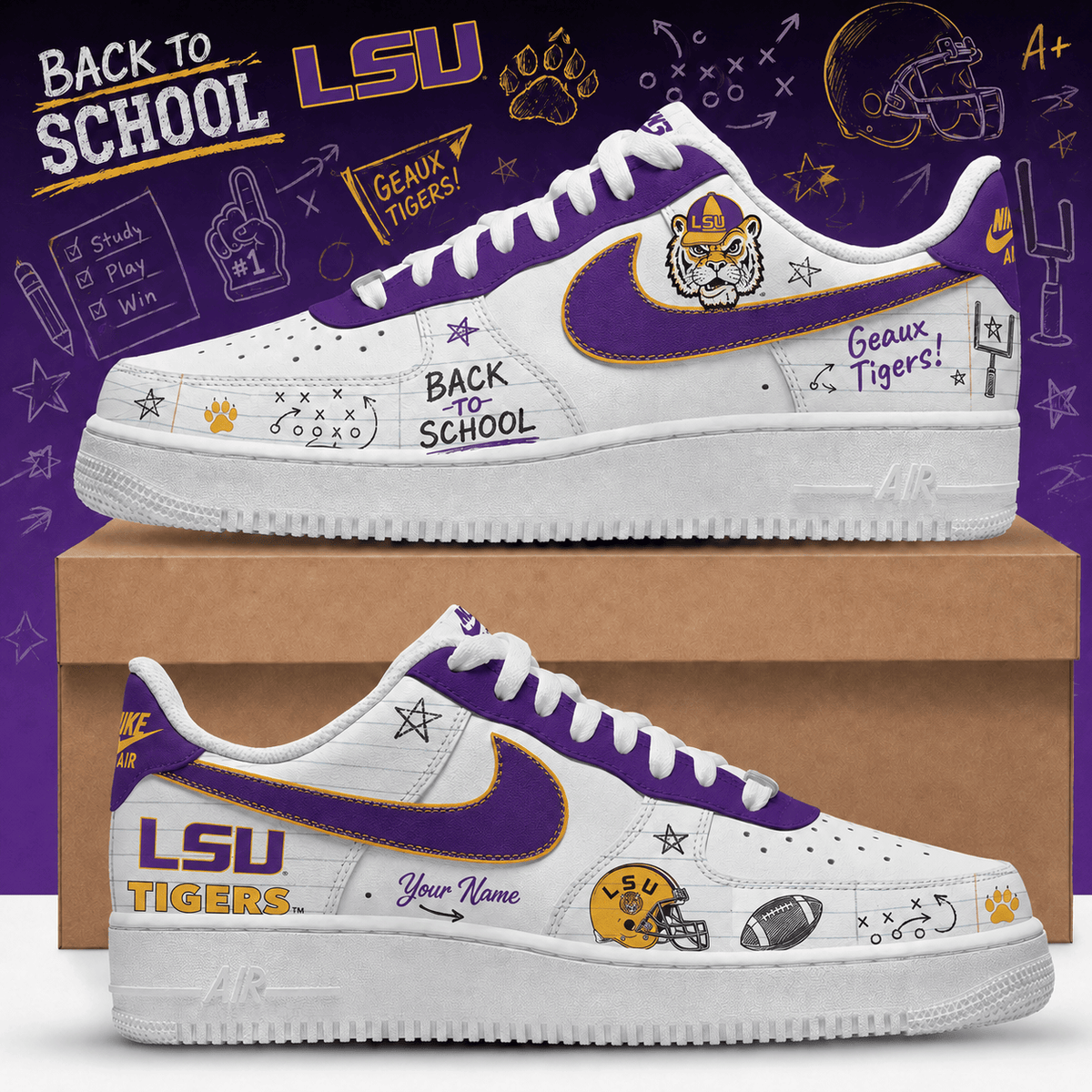 LSU Tigers | Premium NCAA Back To School Af1