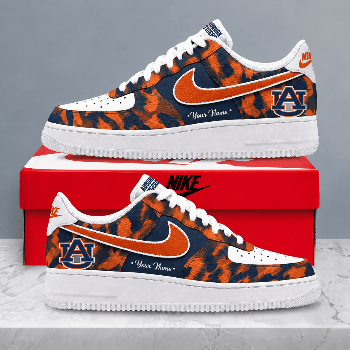 Auburn Tigers | Premium NCAA Personalized Camo AF1 Shoes