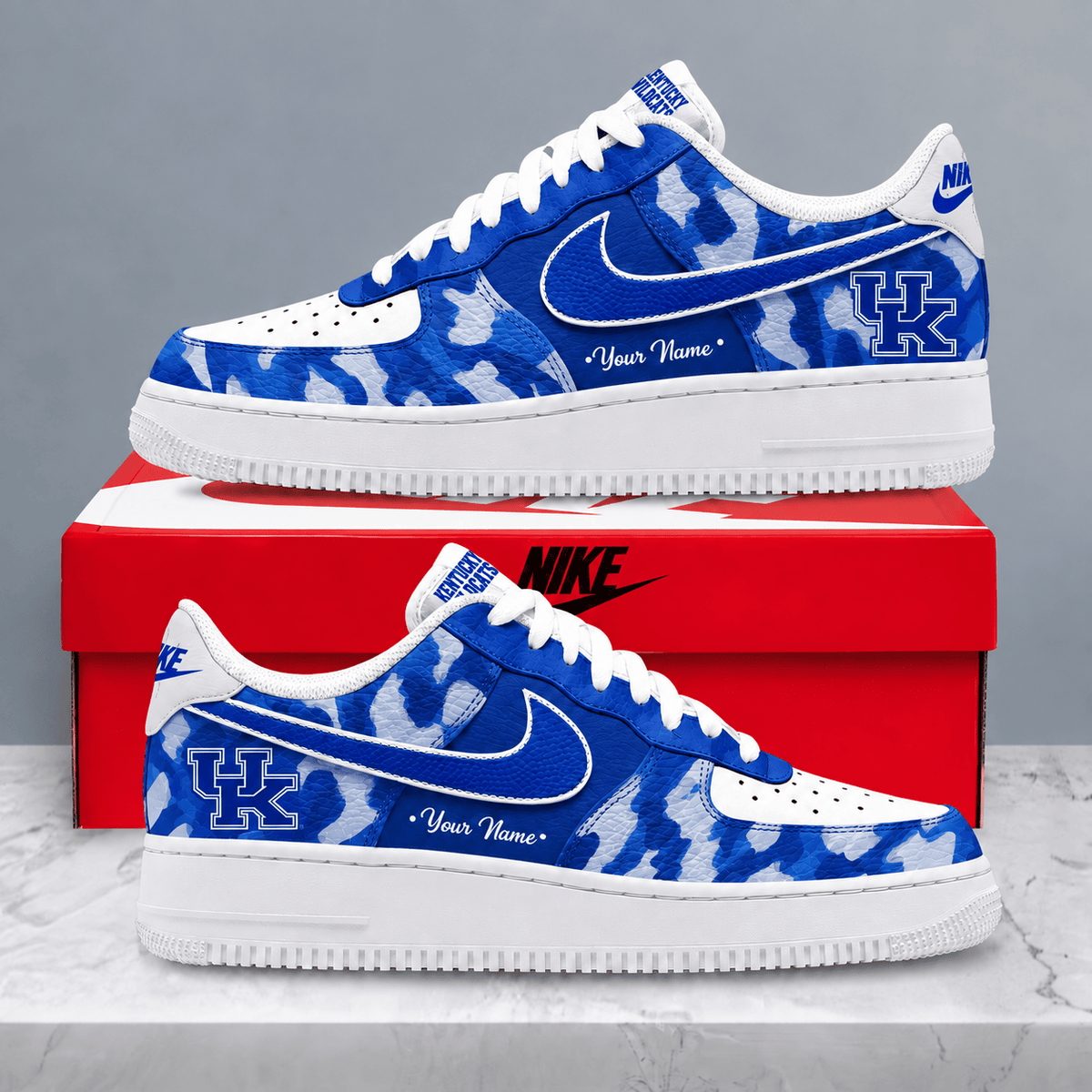 Kentucky Wildcats | Premium NCAA Personalized Camo AF1 Shoes