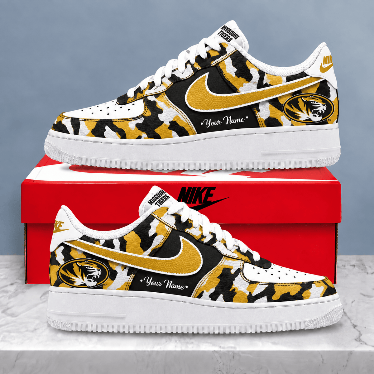 Missouri Tigers | Premium NCAA Personalized Camo AF1 Shoes