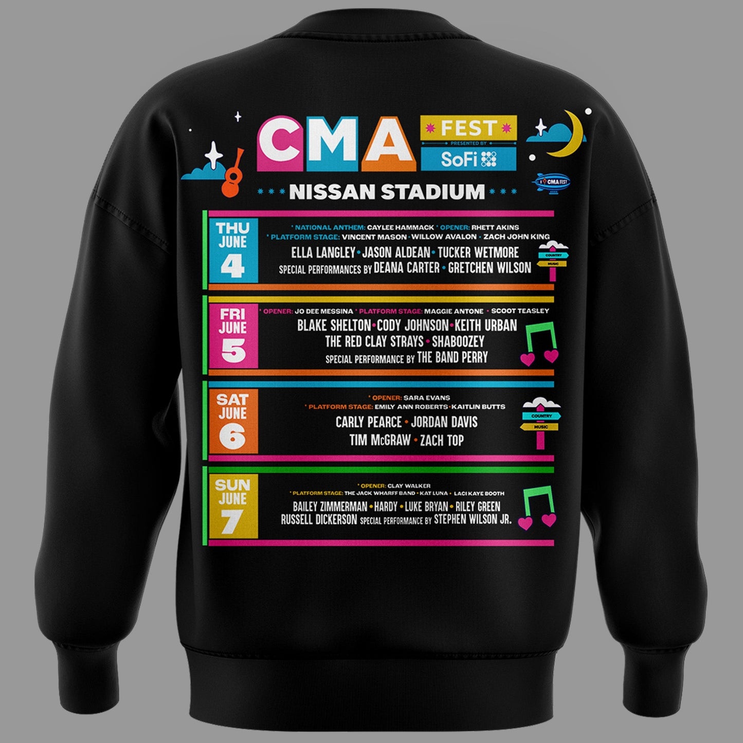 Limited Edition CMA FEST Black Sweatshirt 2026 | YX82