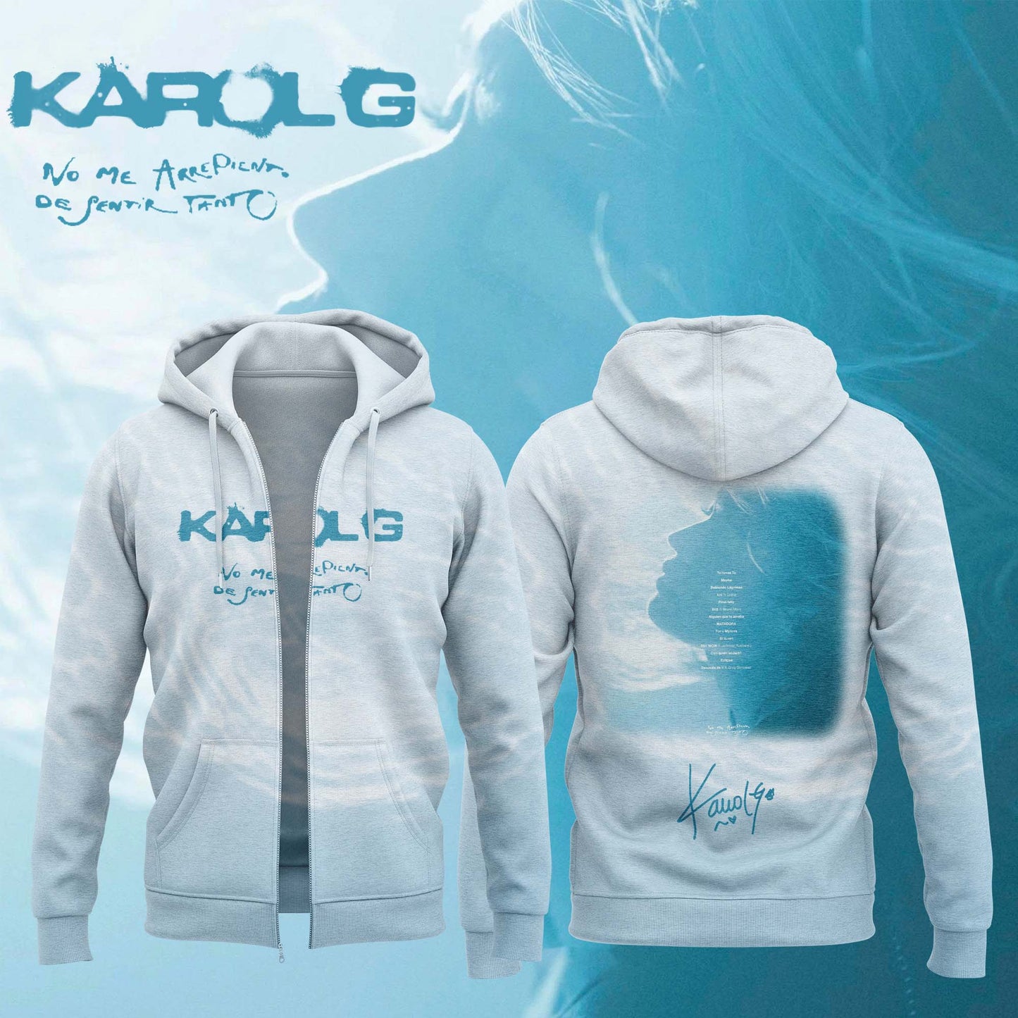 KaRol G Album "NO ME ARREPIENTO DE SENTIR TANTO" - Zip Hoodie | BC68