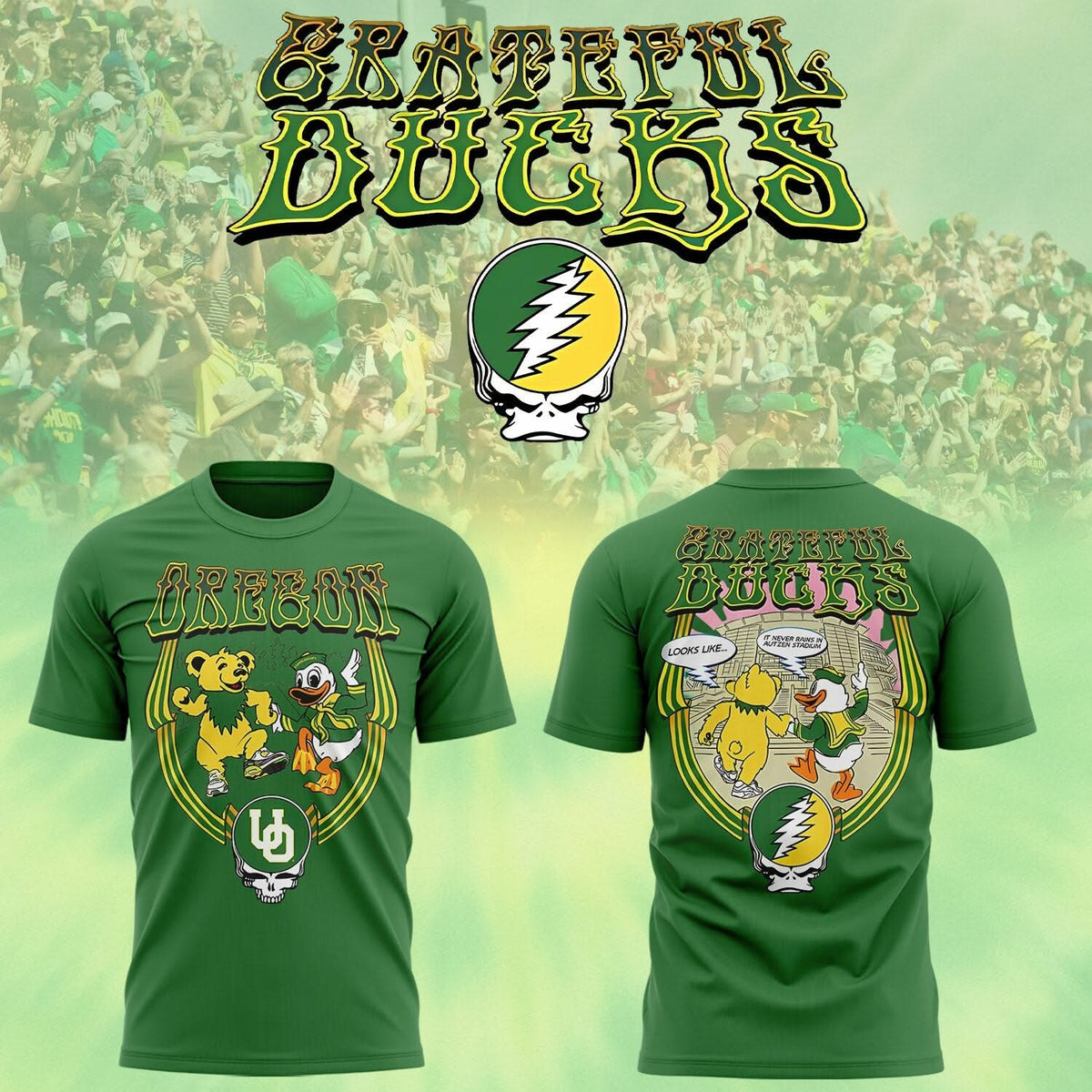 Special Edition Grateful Oregon Ducks Football Limited Edition T-shirt