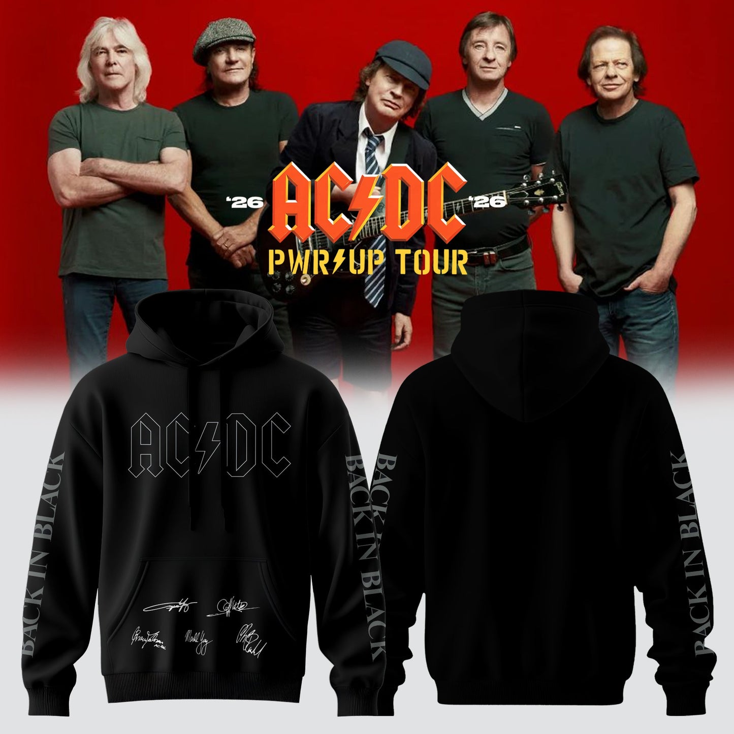 Vintage AC/DC Power Up Tour 2026 Hoodie