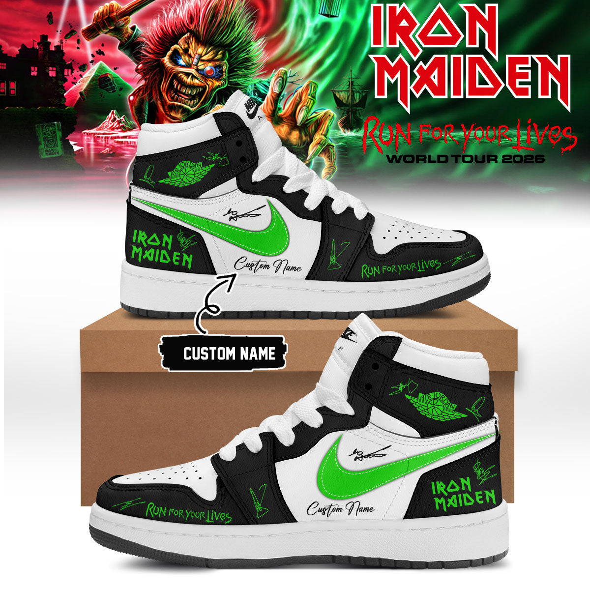 Iron Maiden - Run For Your Lives World Tour Shoes | YX34