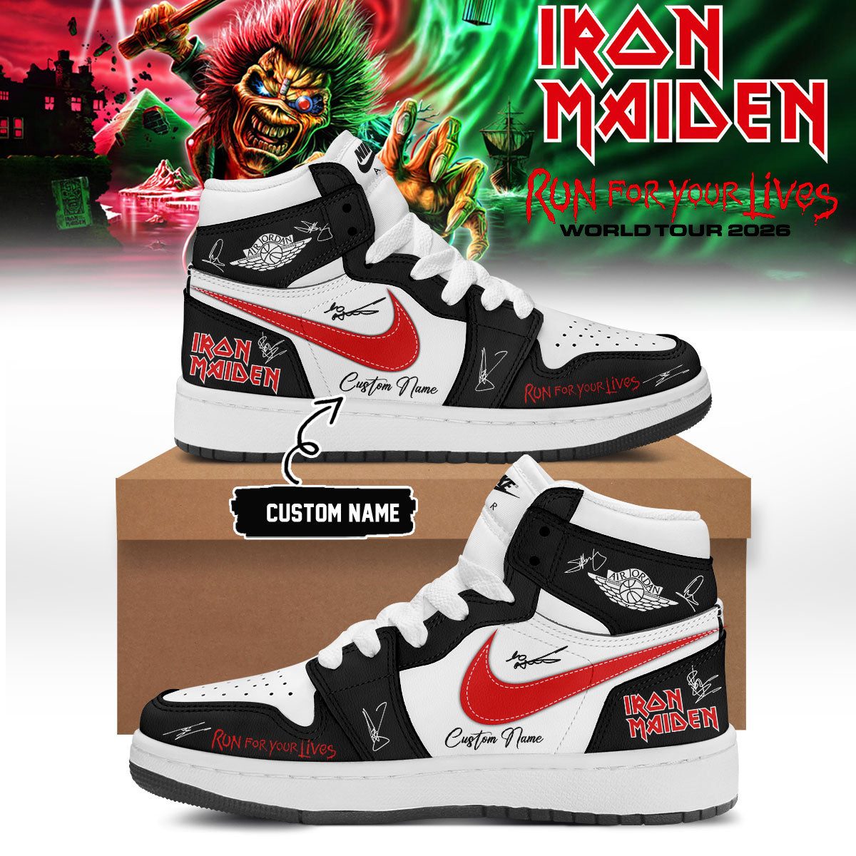 Iron Maiden - Run For Your Lives World Tour Shoes | LX65