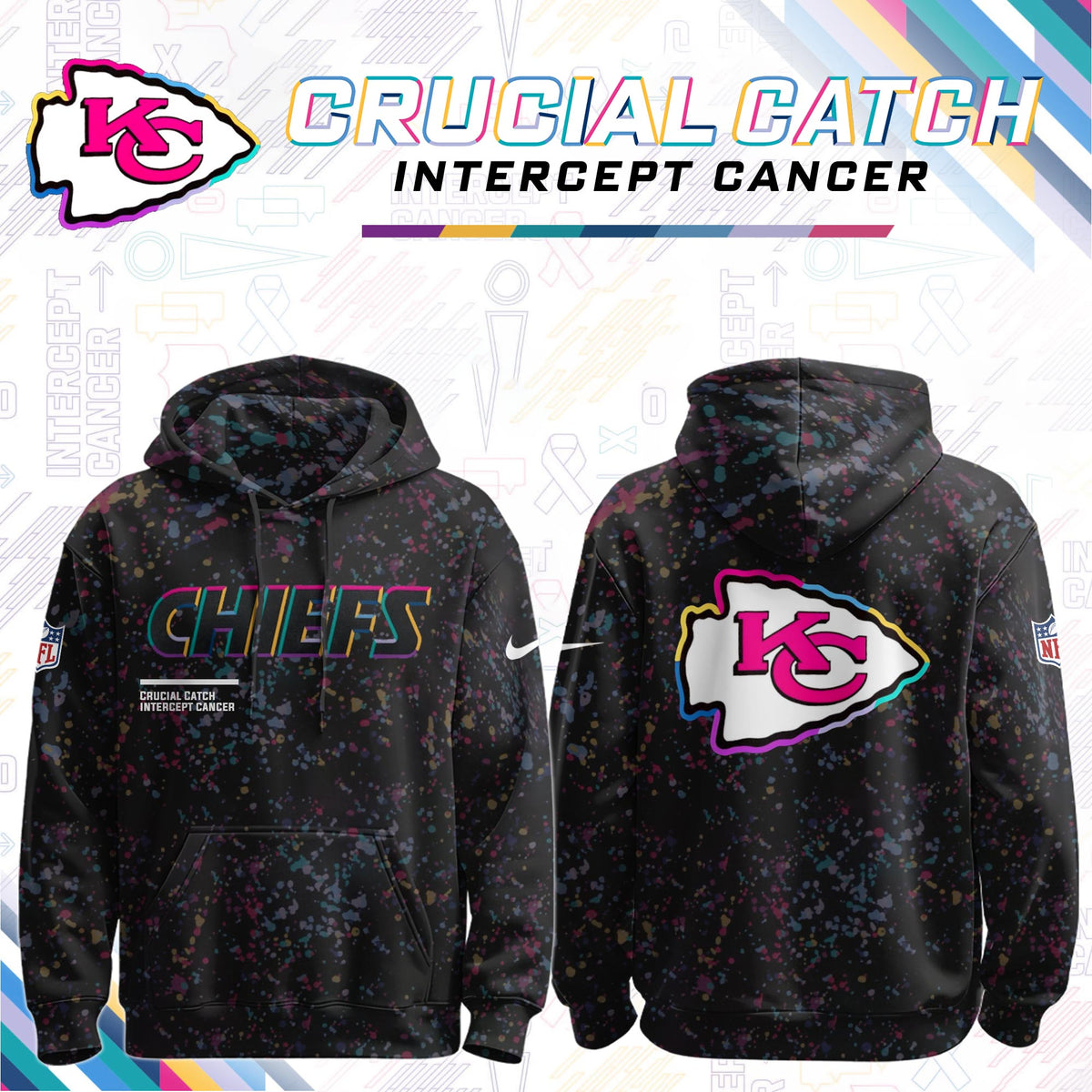 Men's Black Kansas City Chiefs 2026 Crucial Catch Sideline Standard Issue Dri-FIT Pullover Hoodie