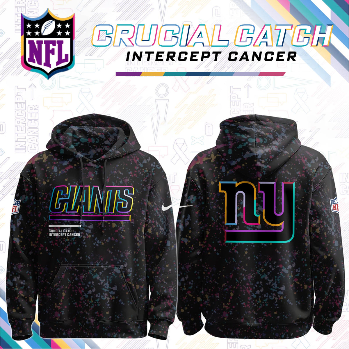 Men's Black New York Giants 2026 Crucial Catch Sideline Standard Issue Dri-FIT Pullover Hoodie