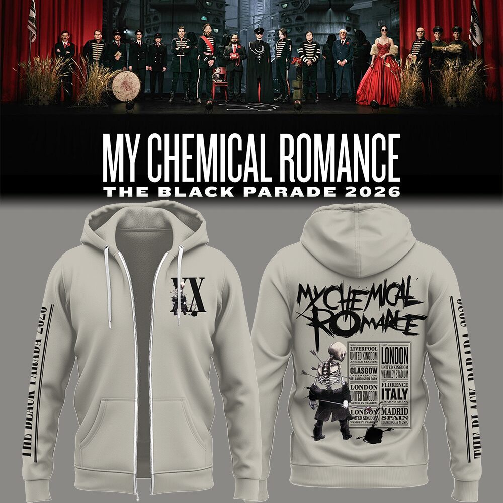 Limited Edition MCR Long Live The Black Parade Tour 2026 Zip Hoodie | XG84