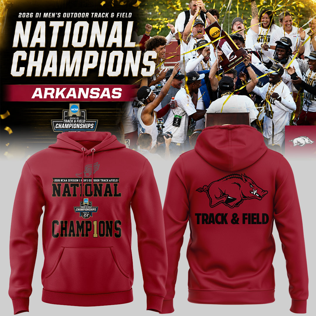 Razorbacks 2026 D1 Men's Outdoor Track & Field National Champions Hoodie | KC97