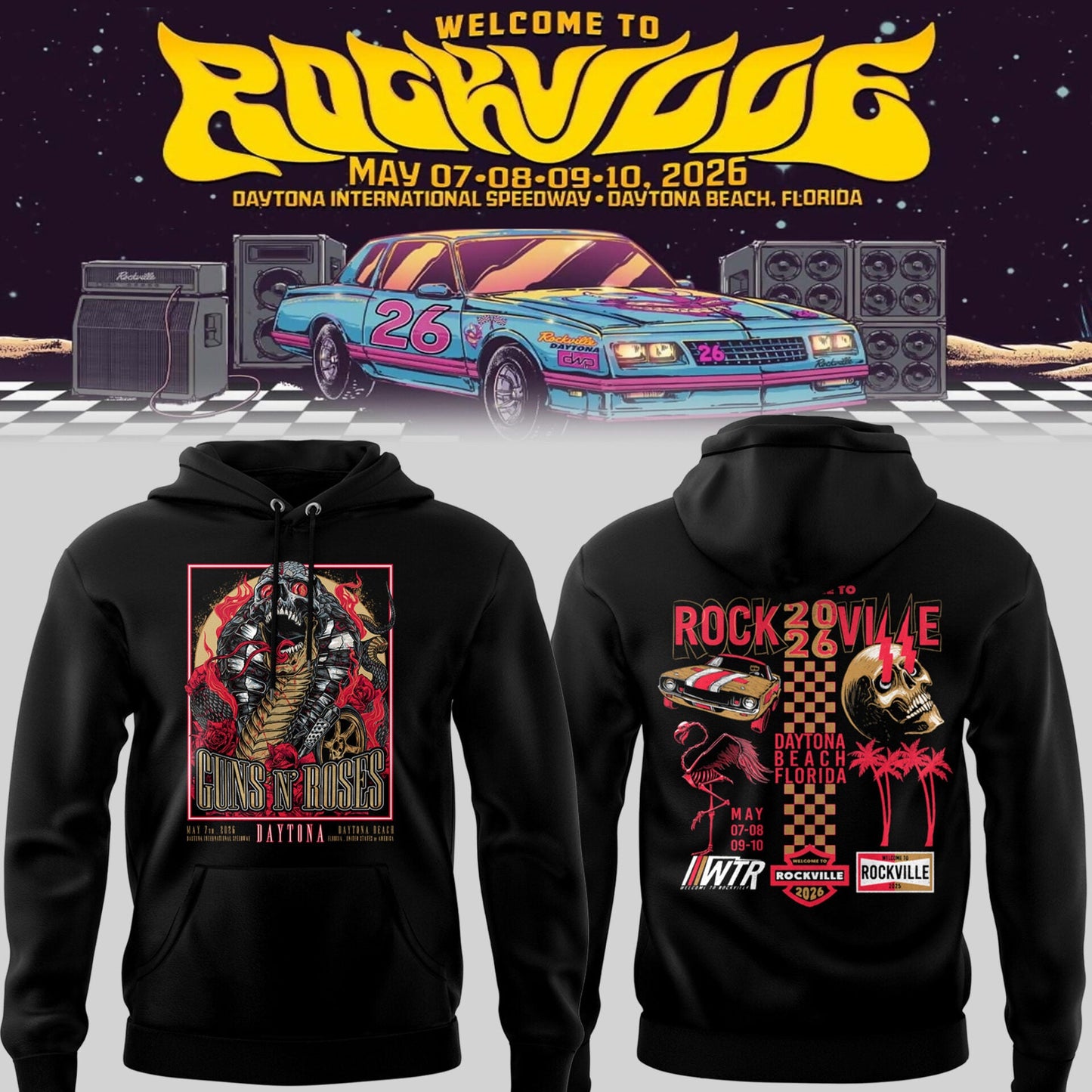 Guns N' Roses Welcome to Rockville, FL Hoodie | AG67