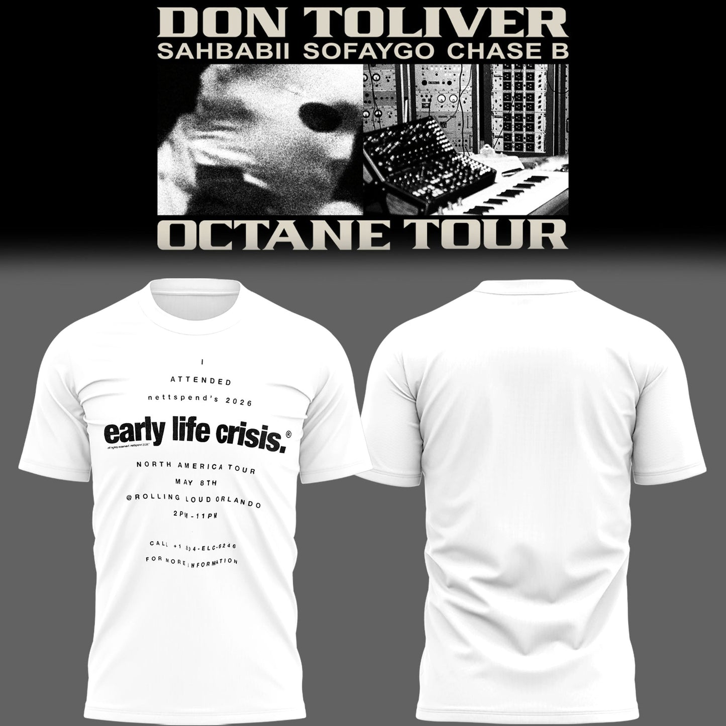 Don Toliver OCTANE Tour 2026 Graphic T-Shirt - Concert Apparel
