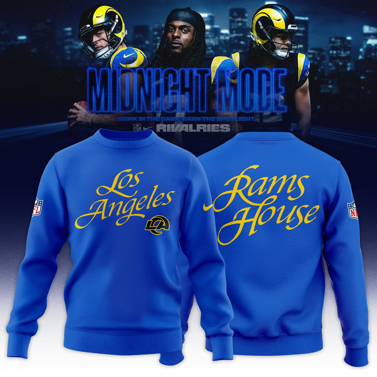 Los Angeles Rams Midnight Blue 2025 Rivalries Special Sweatshirt - Royal