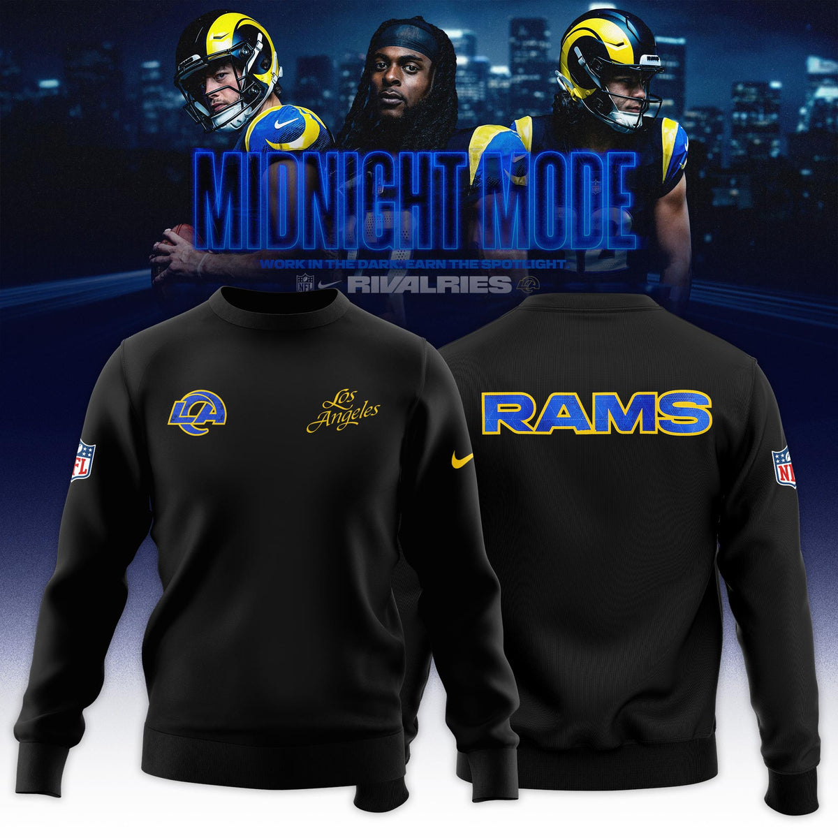 Los Angeles Rams Midnight Blue 2025 Rivalries Special Sweatshirt - Black