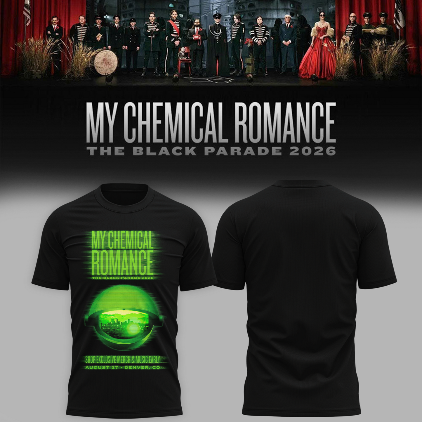 Limited Edition MCR Long Live The Black Parade Tour US 2026 At Denver Tshirt | ZQ77