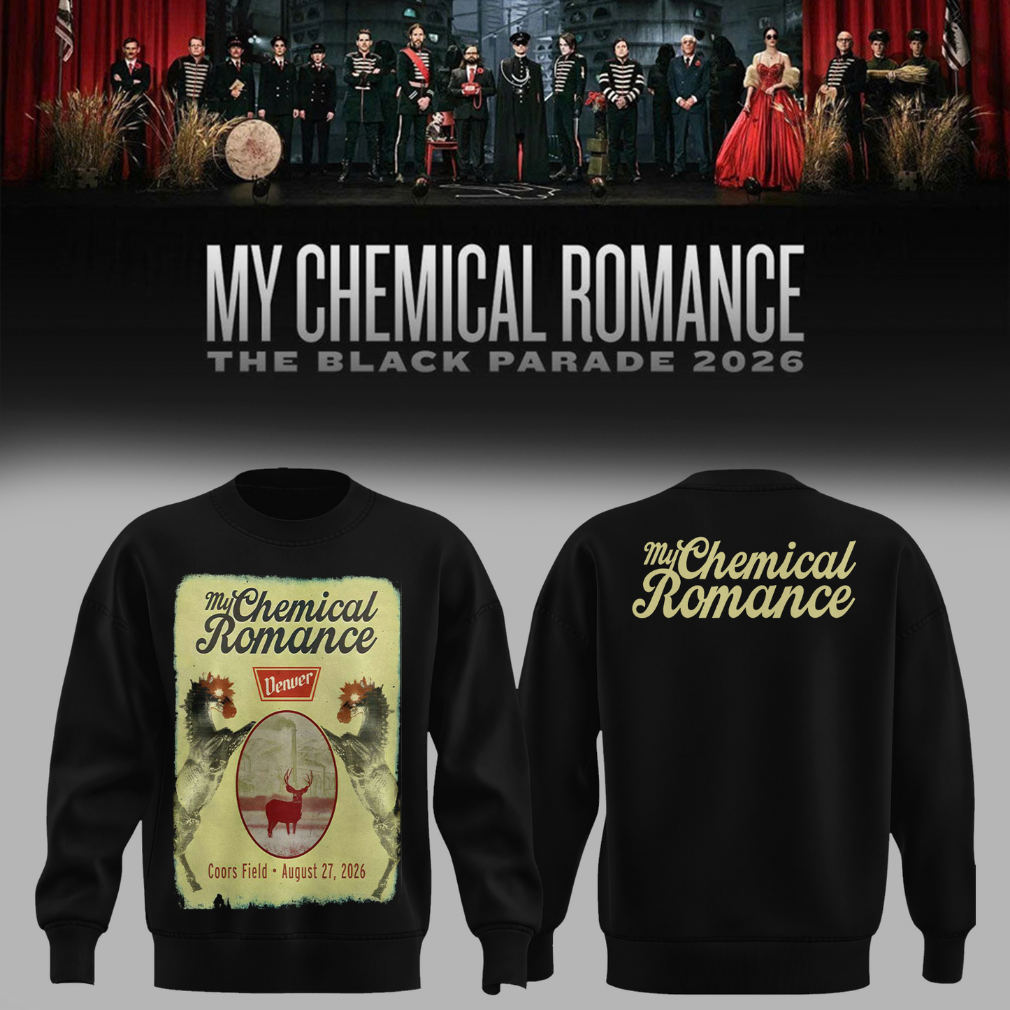Limited Edition MCR Long Live The Black Parade Tour US 2026 At Denver Sweatshirt | IJ67