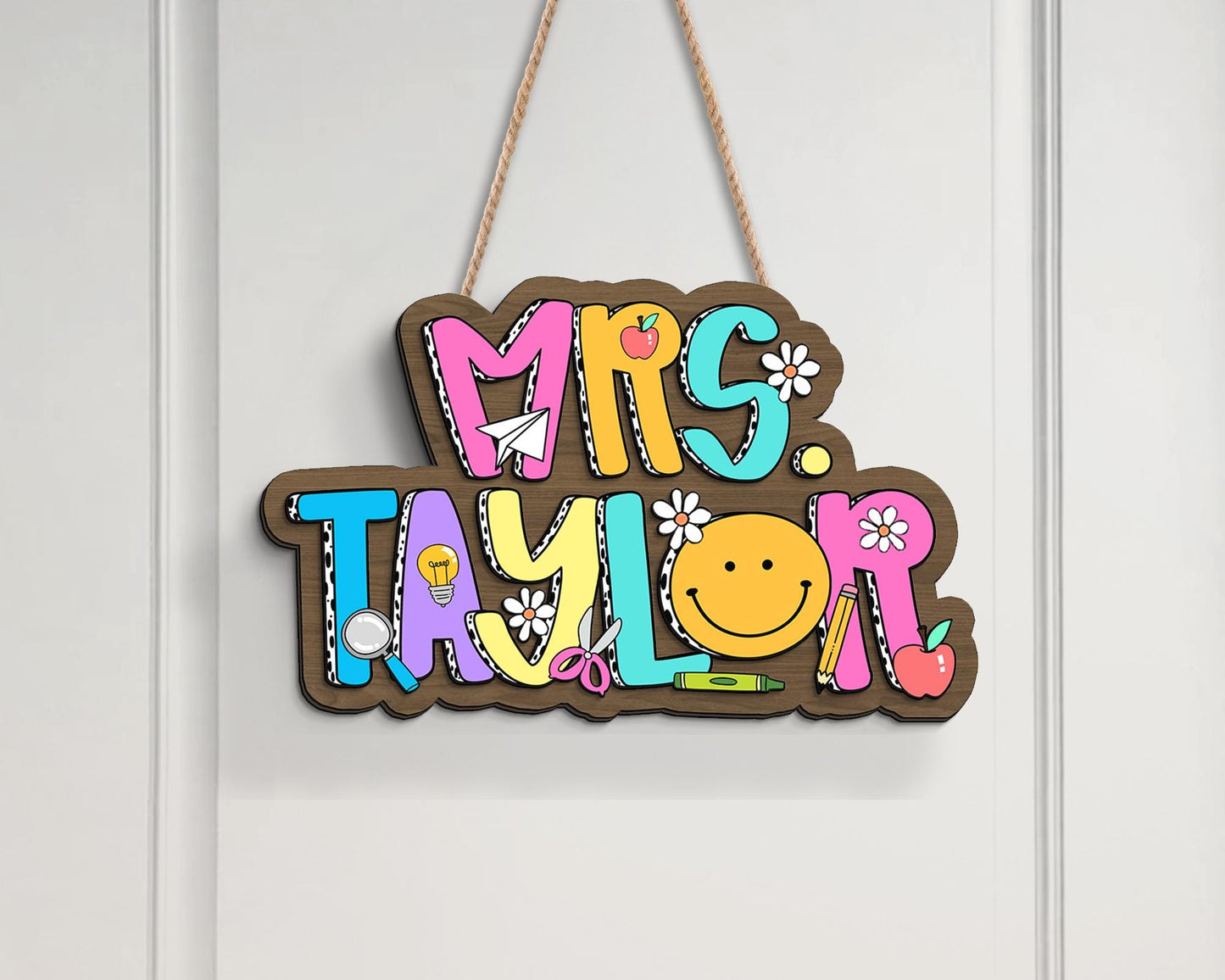 Custom Teacher Door Sign: Personalized Classroom Decor