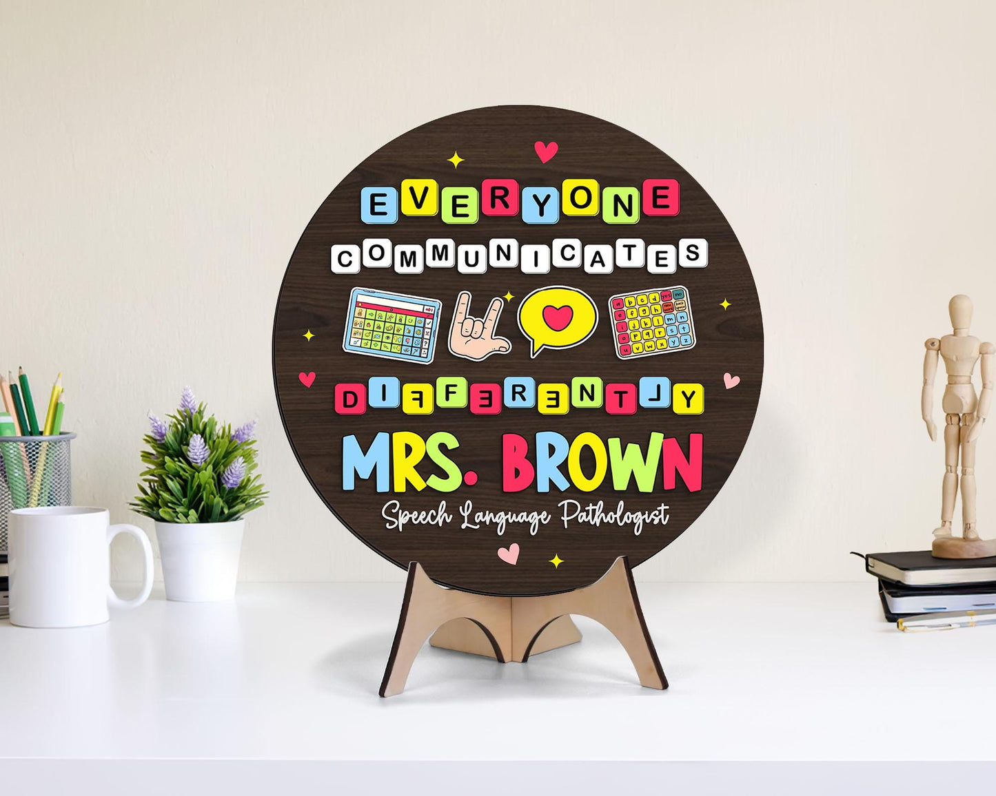 Custom Speech Pathologist Door Sign: Teacher Thank You Gift
