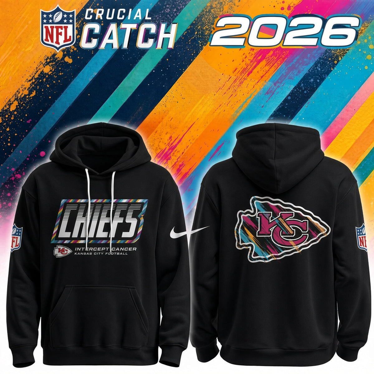 Men's Black Kansas City Chiefs 2026 Crucial Catch Sideline Standard Issue Dri-FIT Pullover Hoodie | TX44
