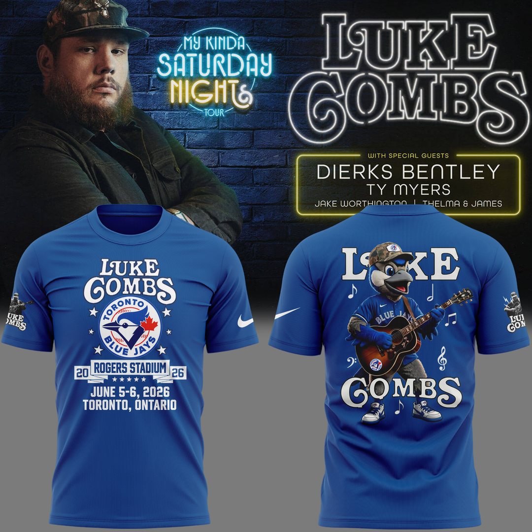 Toronto Blue Jays x Luke Combs My Kinda Saturday Night Tour 2026 Limited Edition T-shirt | CM34