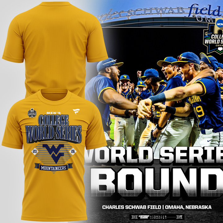 West Virginia Mountaineers 2026 NCAA Baseball Men's College World Series Omaneers T-Shirt | HQ69