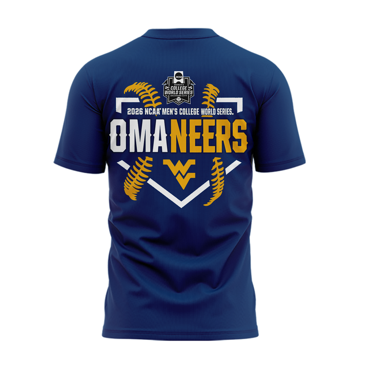 West Virginia Mountaineers 2026 NCAA Baseball Men's College World Series Omaneers Navy T-Shirt | DW94