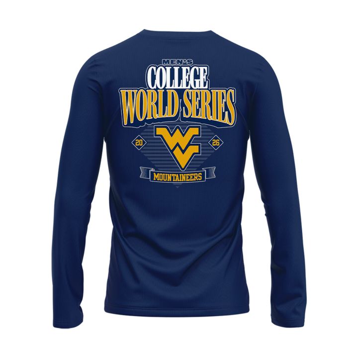 West Virginia Mountaineers 2026 NCAA Baseball Men's College World Series Omaneers Navy Long Sleeve Shirt