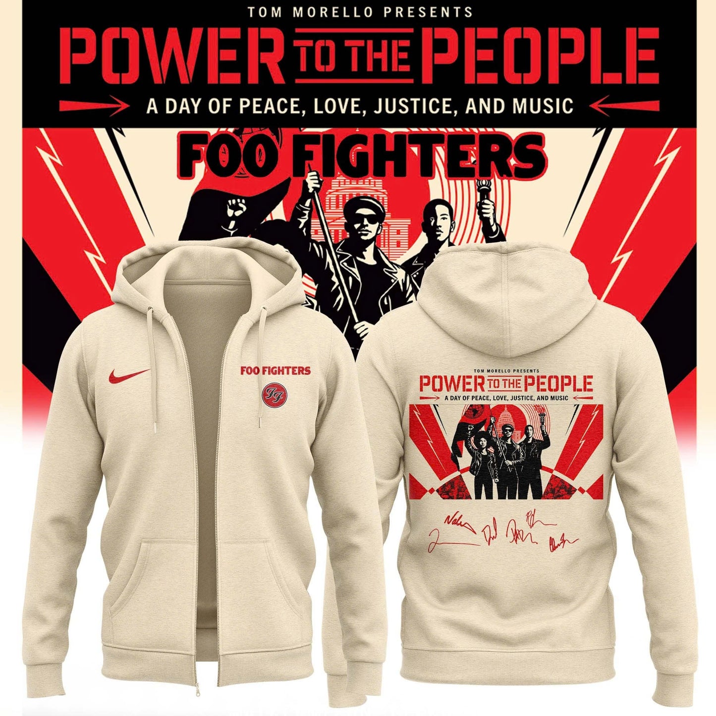 Foo Fighters -"Power to the people"- Limited Edition Signature Zip Hoodie