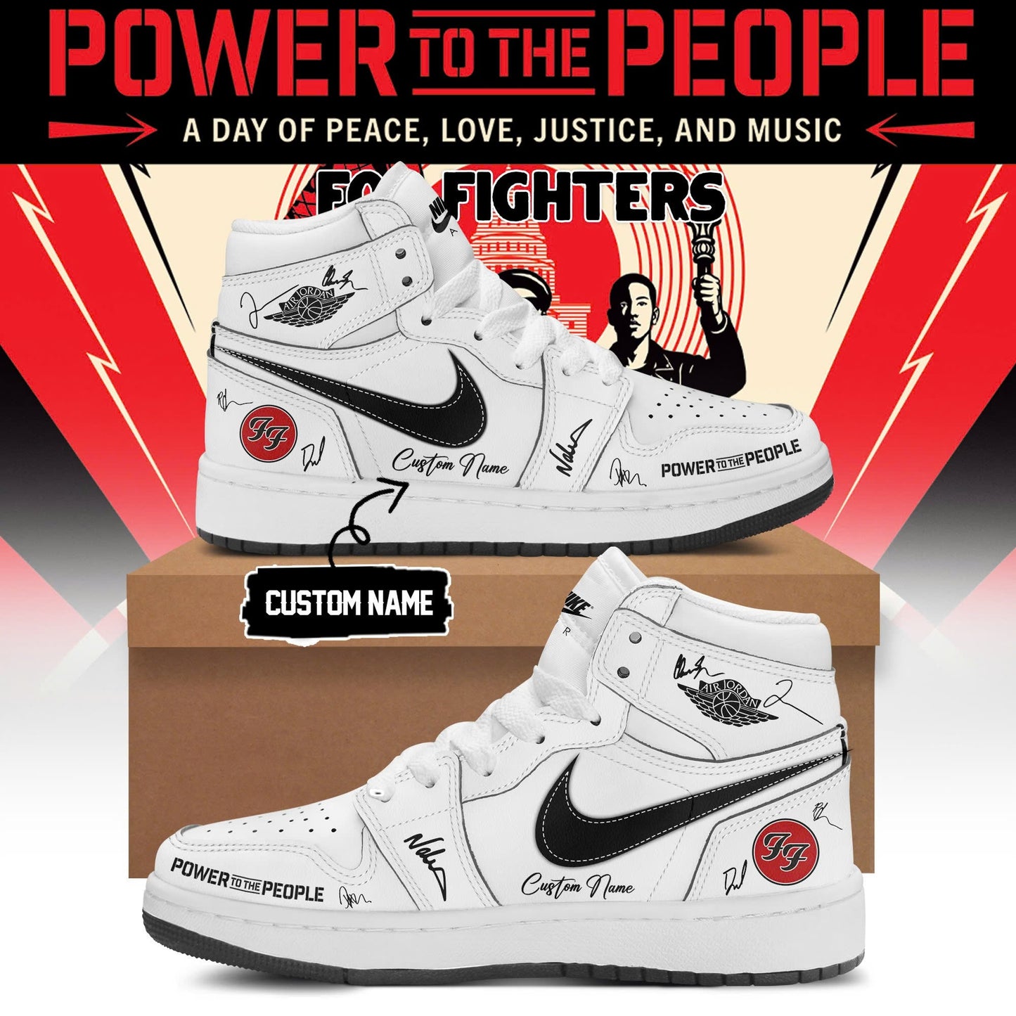 Foo Fighters -"Power to the people"- JD1 Limited Edition Signature - Shoes 3