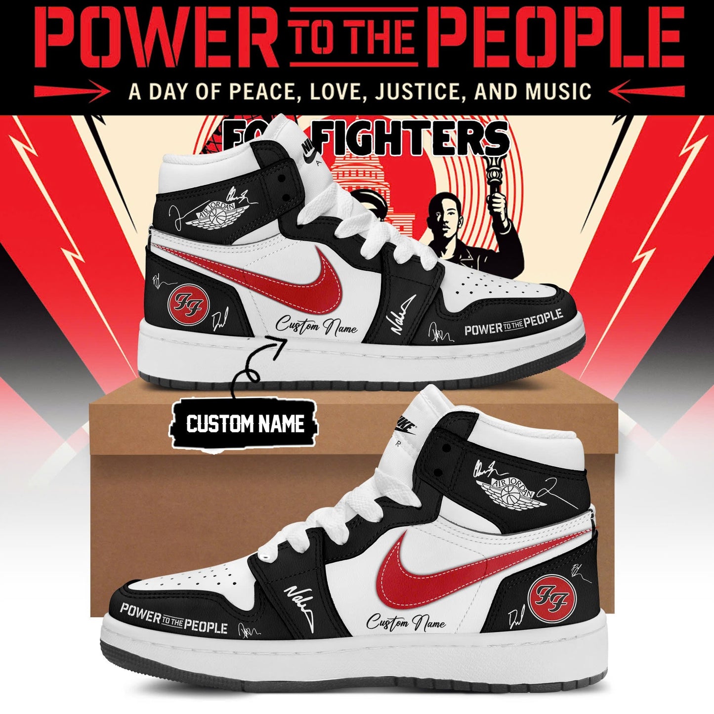 Foo Fighters -"Power to the people"- JD1 Limited Edition Signature - Shoes 2