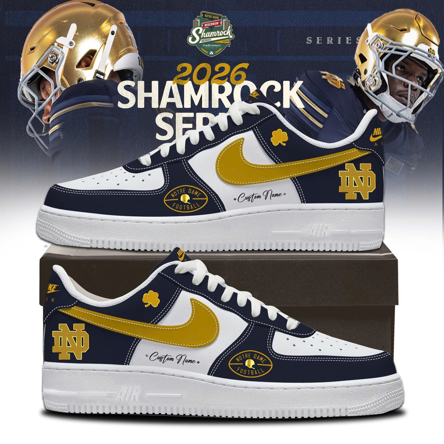 Notre DameFootball 2026 Shamrock Series Limited Edition AF1 Sneakers