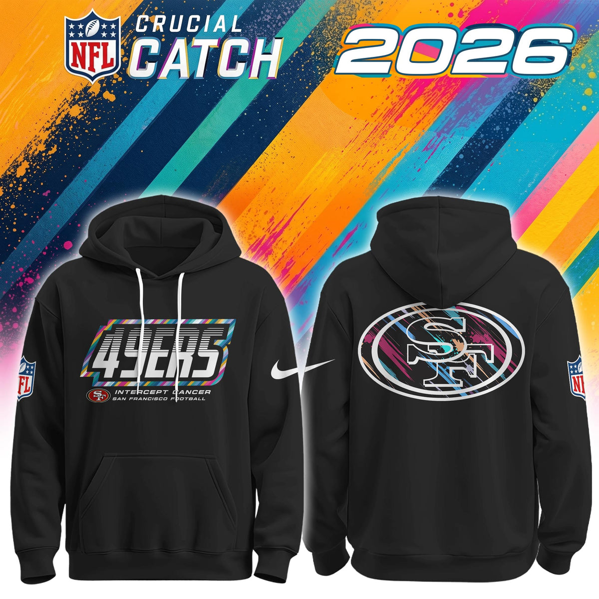 Men's Black San Francisco 49ers 2026 Crucial Catch Sideline Standard Issue Dri-FIT Pullover Hoodie | AE96