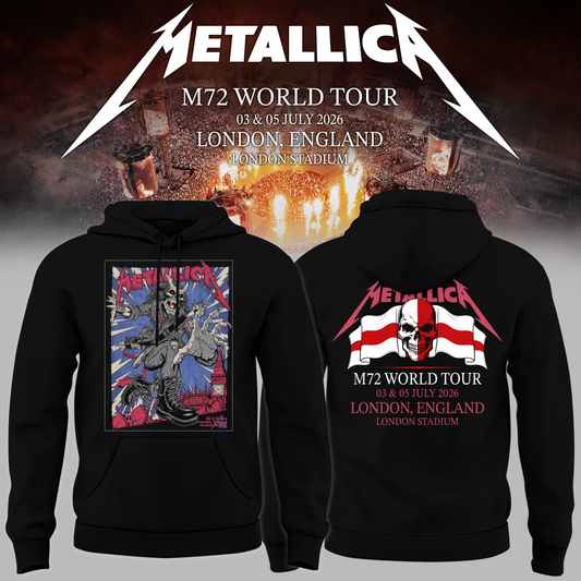 Metallica 2026 M72 World Tour London, England Special Hoodie | GQ15