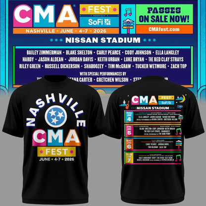Limited Edition CMA FEST Black Tshirt 2026 | OC49