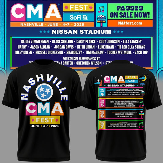 Limited Edition CMA FEST Black Tshirt 2026 | OC49