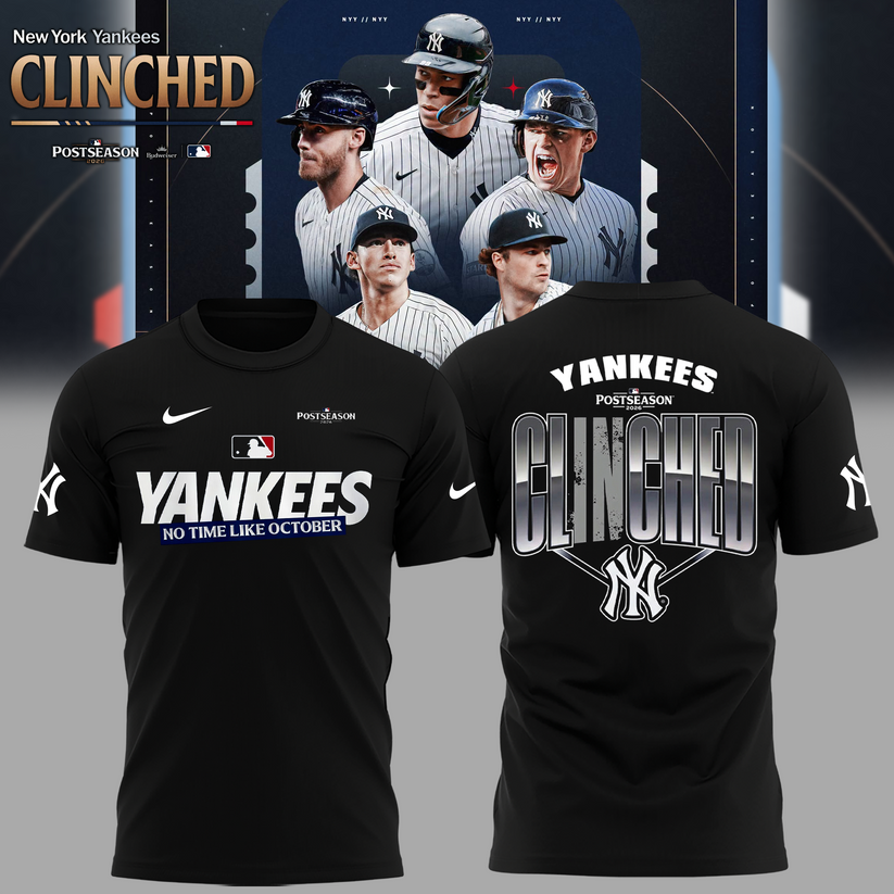 Limited Edition NYY Postseason 2026 Clinched T-shirt | TI10