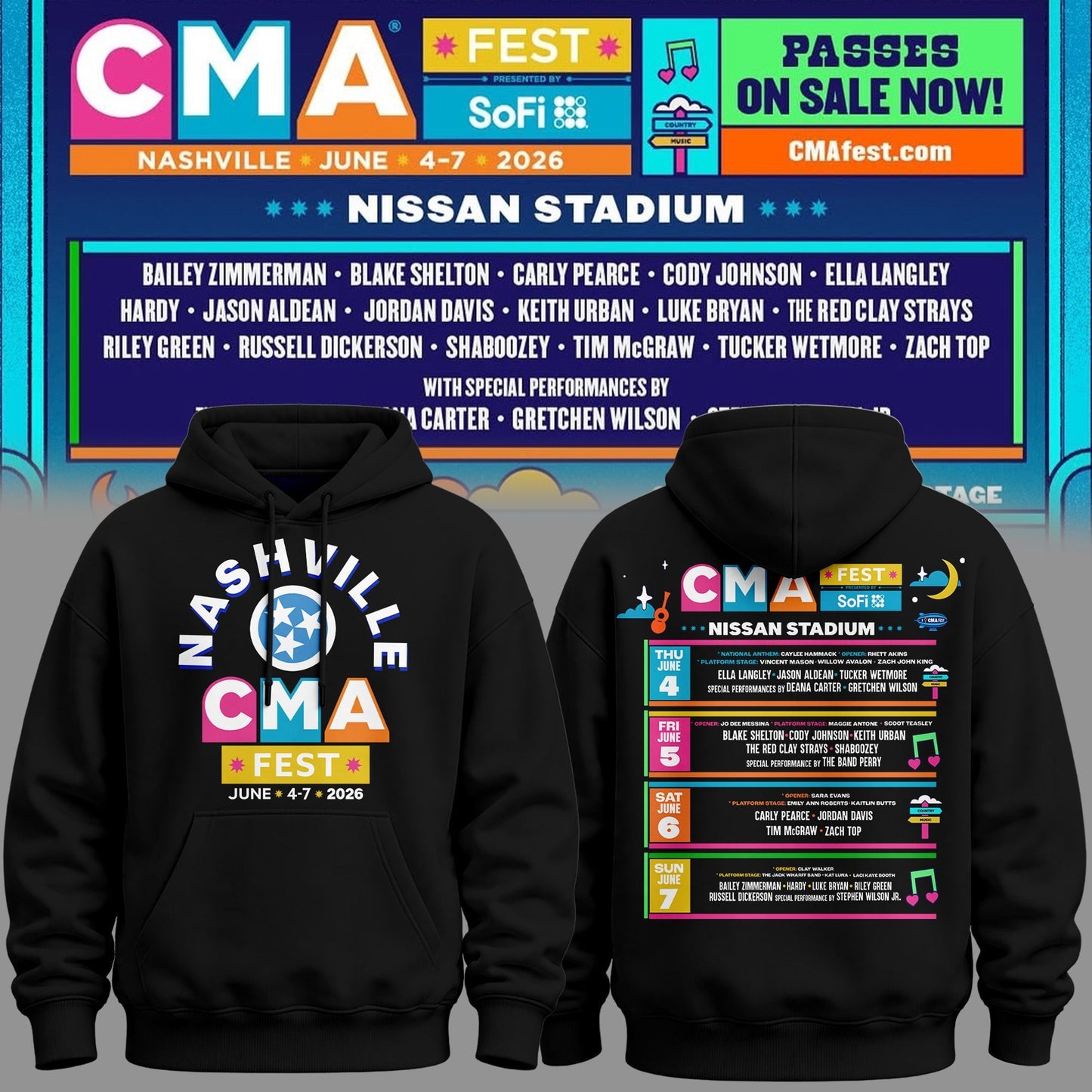 Limited Edition CMA FEST Black Hoodie 2026 | MM31