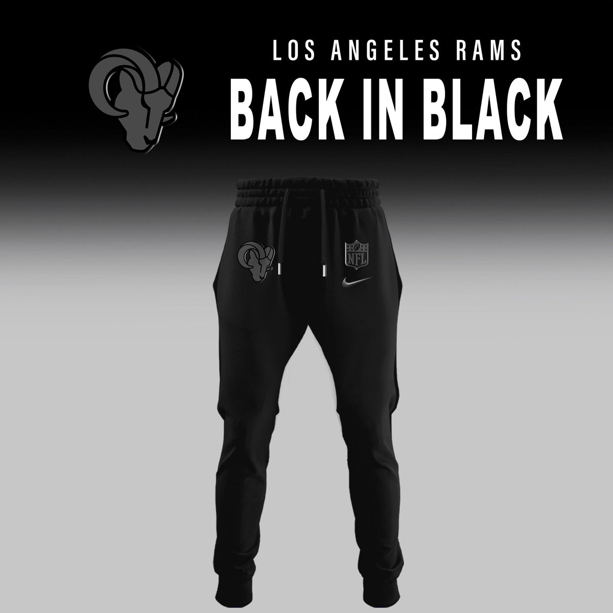 Los Angeles Rams ‘Back in Black’ 2025 Special Edition Hoodie v2