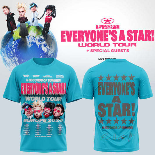 5SOS EVERYONE'S A STAR! World Tour EUROPE Shirt | TE50