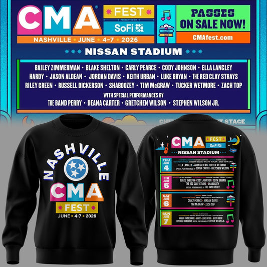 Limited Edition CMA FEST Black Sweatshirt 2026 | YX82