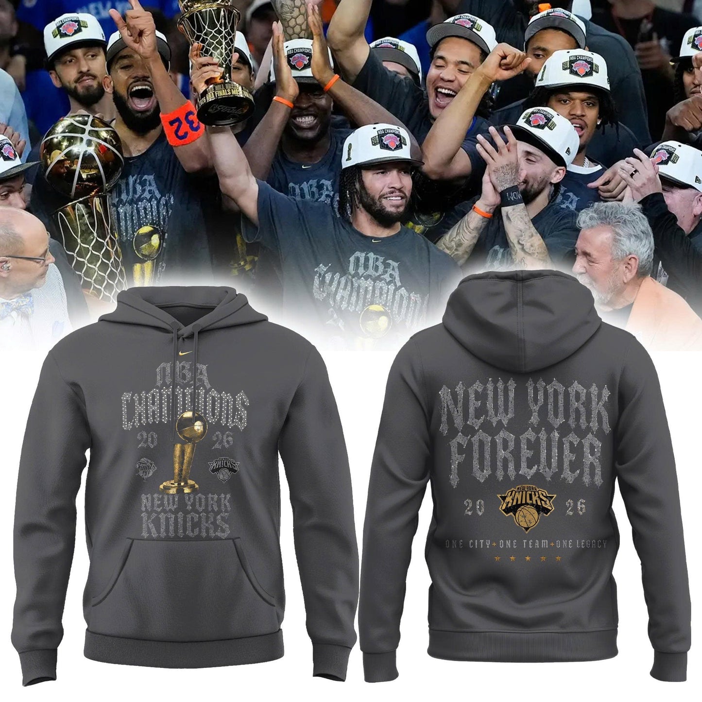 New York Knicks Basketball NBA Rings Champions Hoodie | XS70