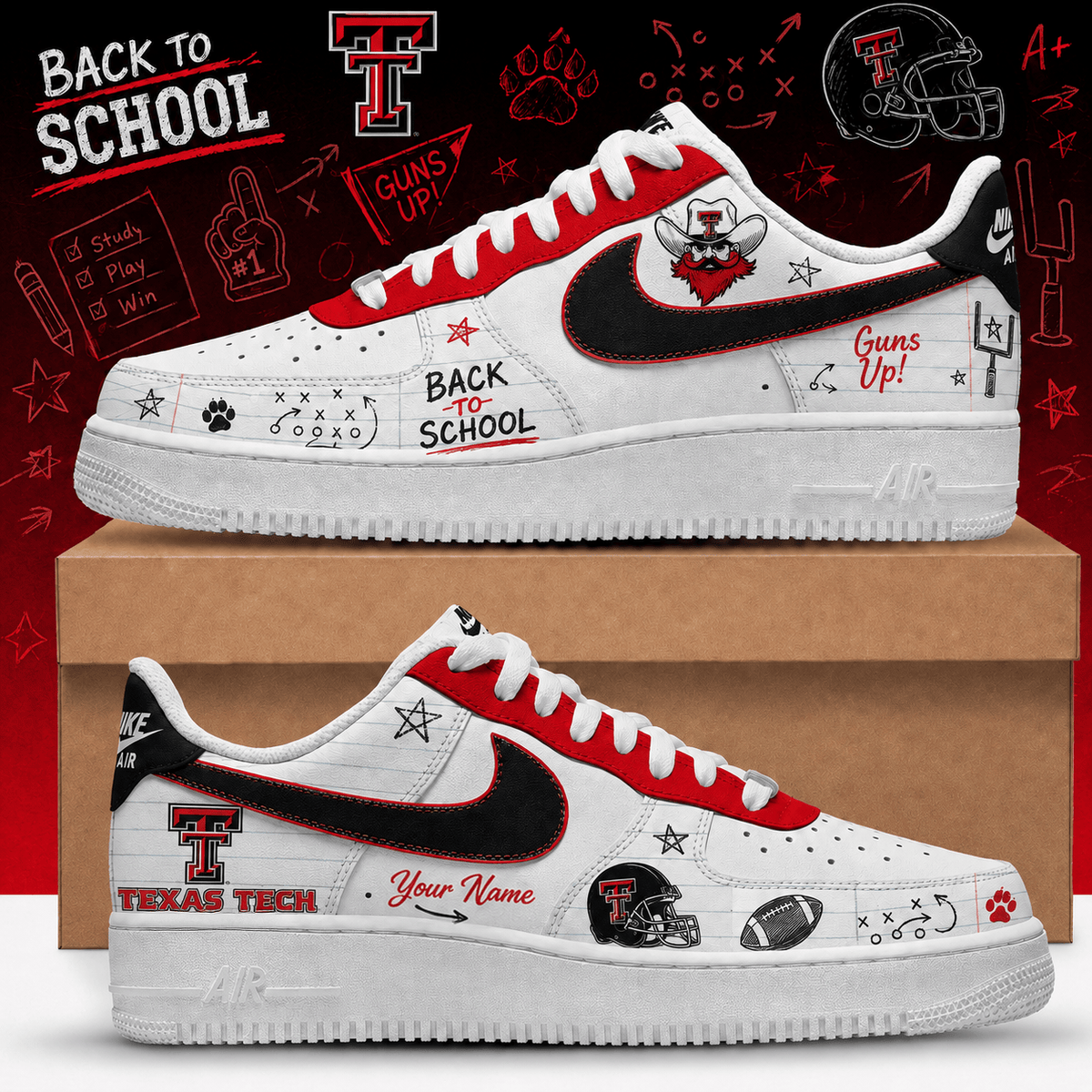 Texas Tech Red Raiders | Premium NCAA Back To School Af1