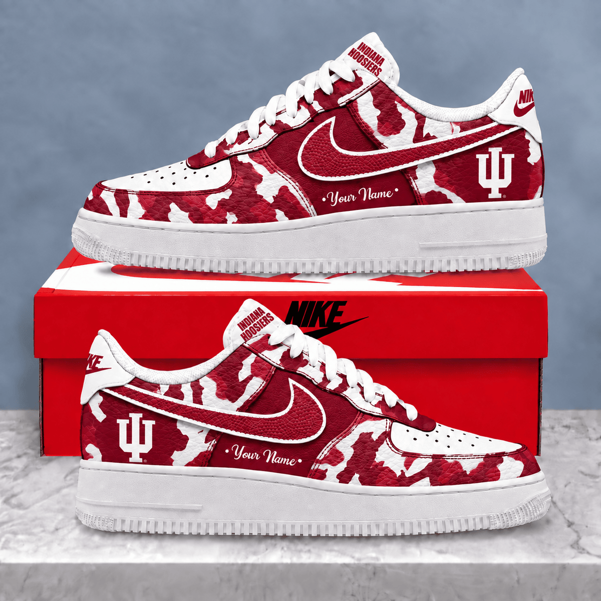Indiana Hoosiers | Premium NCAA Personalized Camo AF1 Shoes