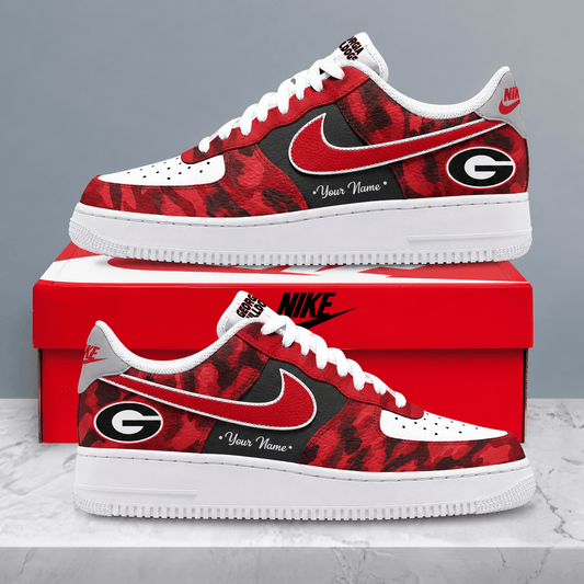 Georgia Bulldogs | Premium NCAA Personalized Camo AF1 Shoes