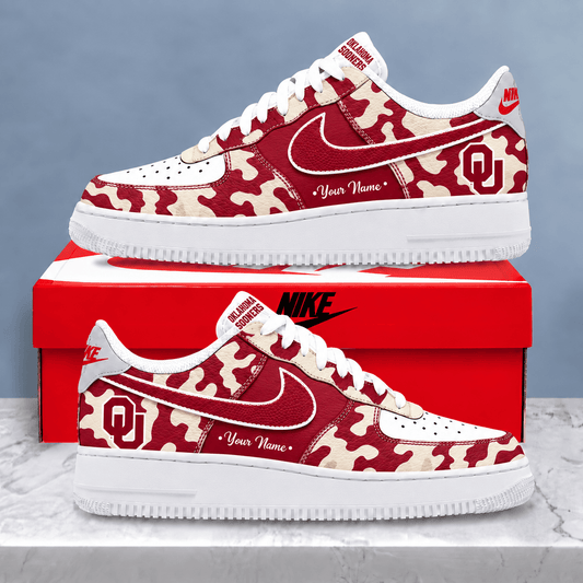 Oklahoma Sooners | Premium NCAA Personalized Camo AF1 Shoes