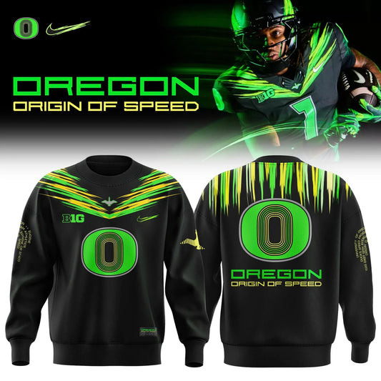 Oregon Ducks Merch Origin Of Speed Commemorative Fan Sweatshirt Gift Ideas For Fans