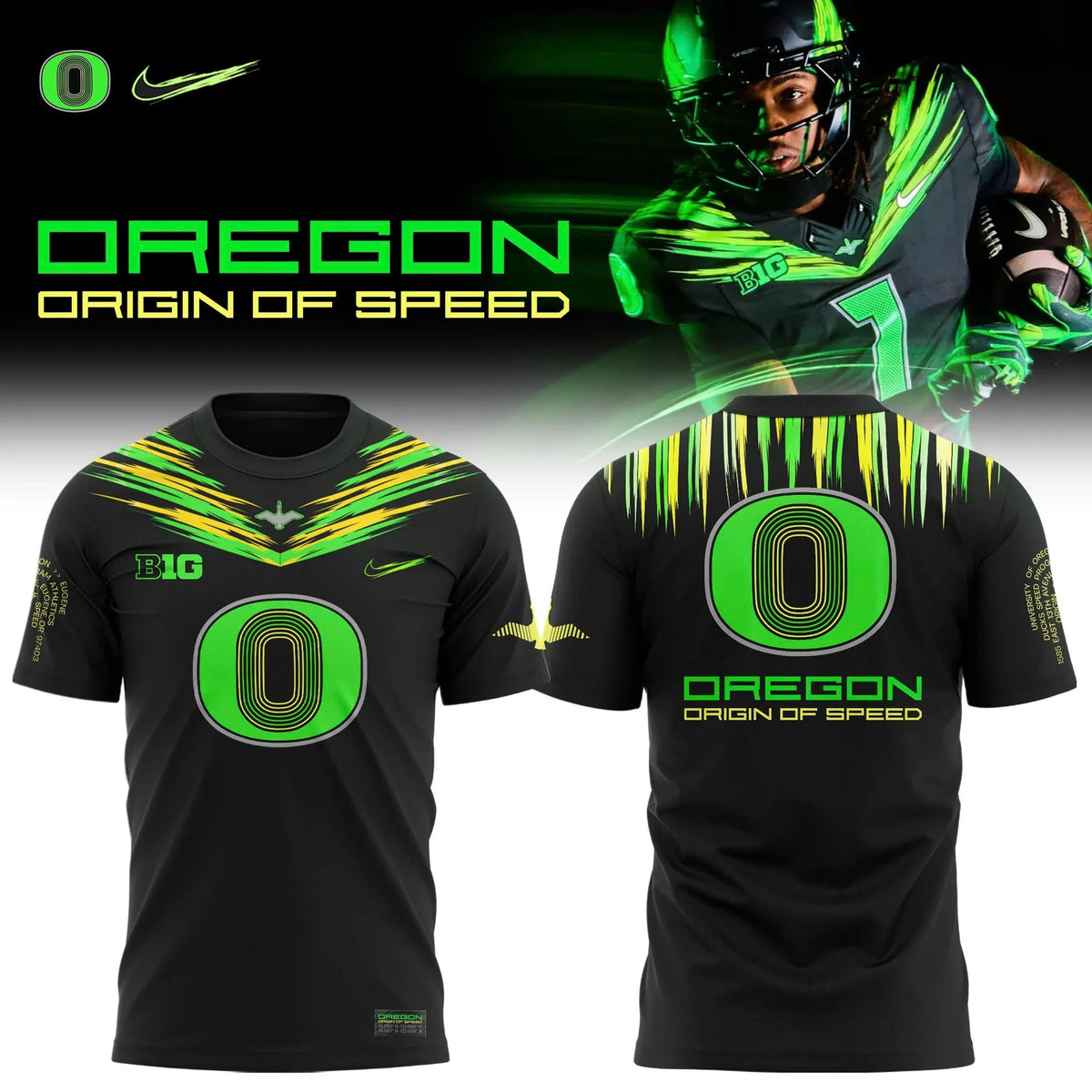 Oregon Ducks Merch Origin Of Speed Commemorative Fan T-Shirt Oregon Ducks Clothes Fan Gear